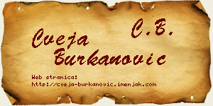 Cveja Burkanović vizit kartica